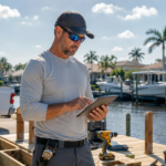 A SWFL contractor managing his instagram from a tablet